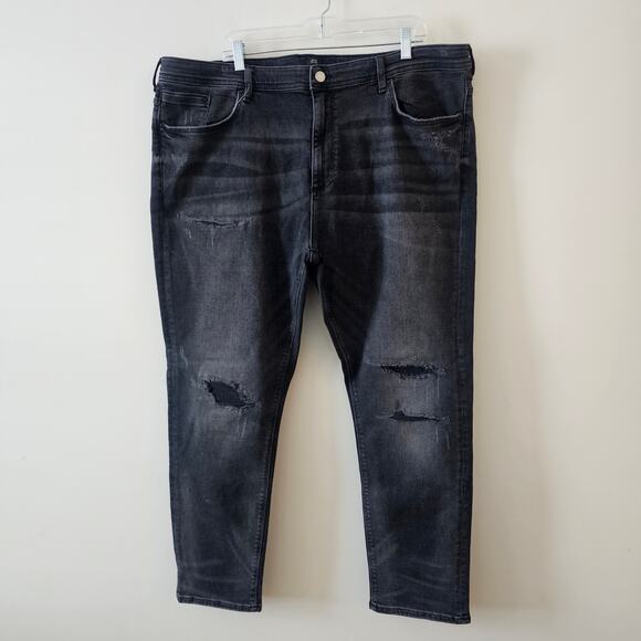 River Island Black Men Skinny Stretch Jeans Size 44x30 - Picture 1 of 7